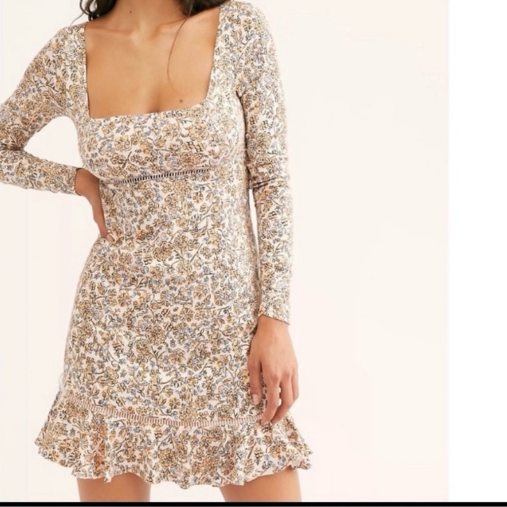 Free People Boheme Mini Dress Ivory Size 6 NWT